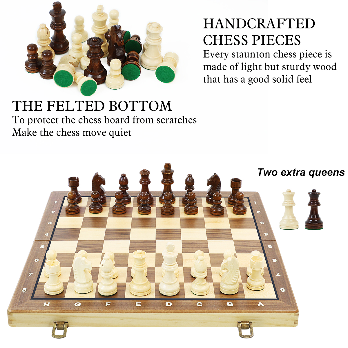 WG-CS11WM Walnut Black With Silk Screen Chess Set